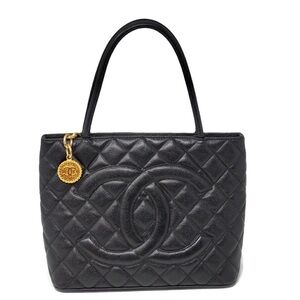 SOLD***  CHANEL Caviar Medallion Tote Bag with Hologram- AUTHENTIC 100%